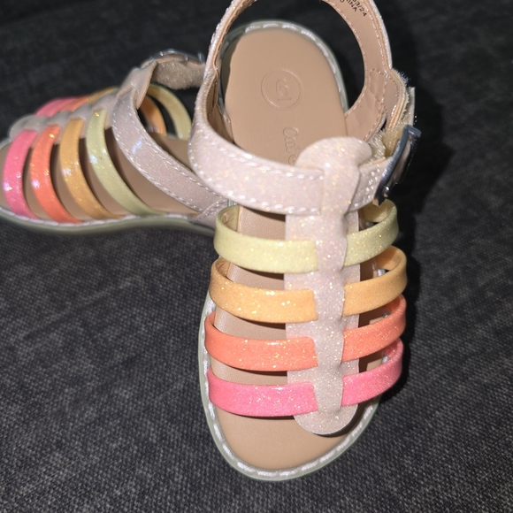 Cat & Jack Glittery Rainbow Kids Slippers - Picture 6 of 10